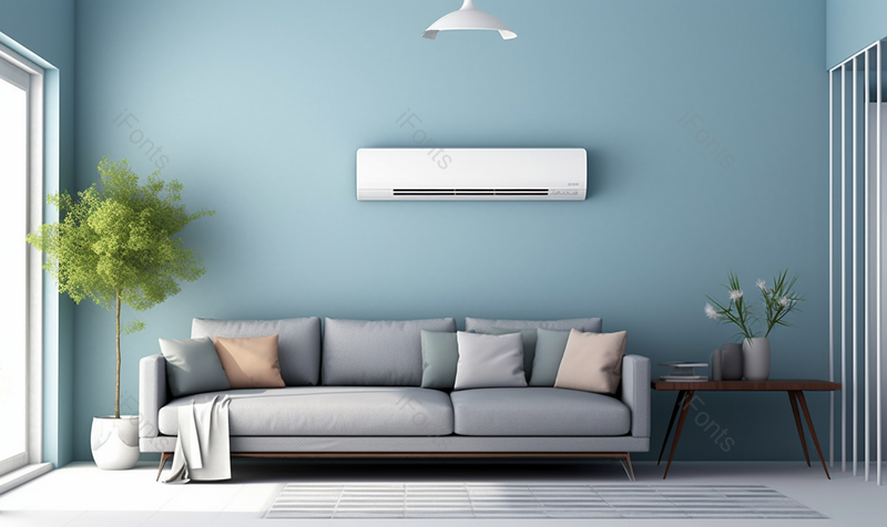 客厅里有空调沙发简约唯美清新,高清,摄影图,摄影图片,图片大全,摄影图免费下载